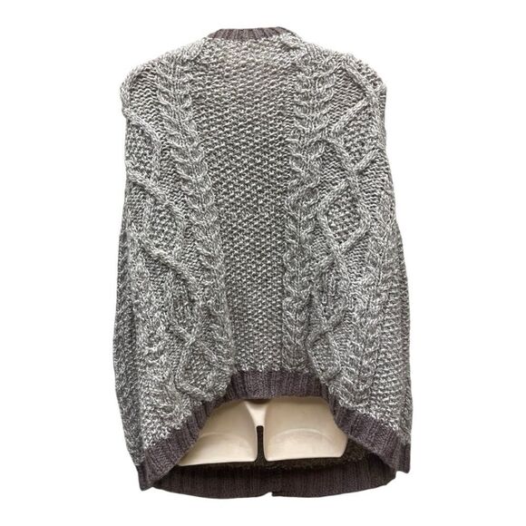 Handmade Chunky Knit Cardigan Sweater XL Button Up Cable Knit Cozy Classic - Picture 5 of 6